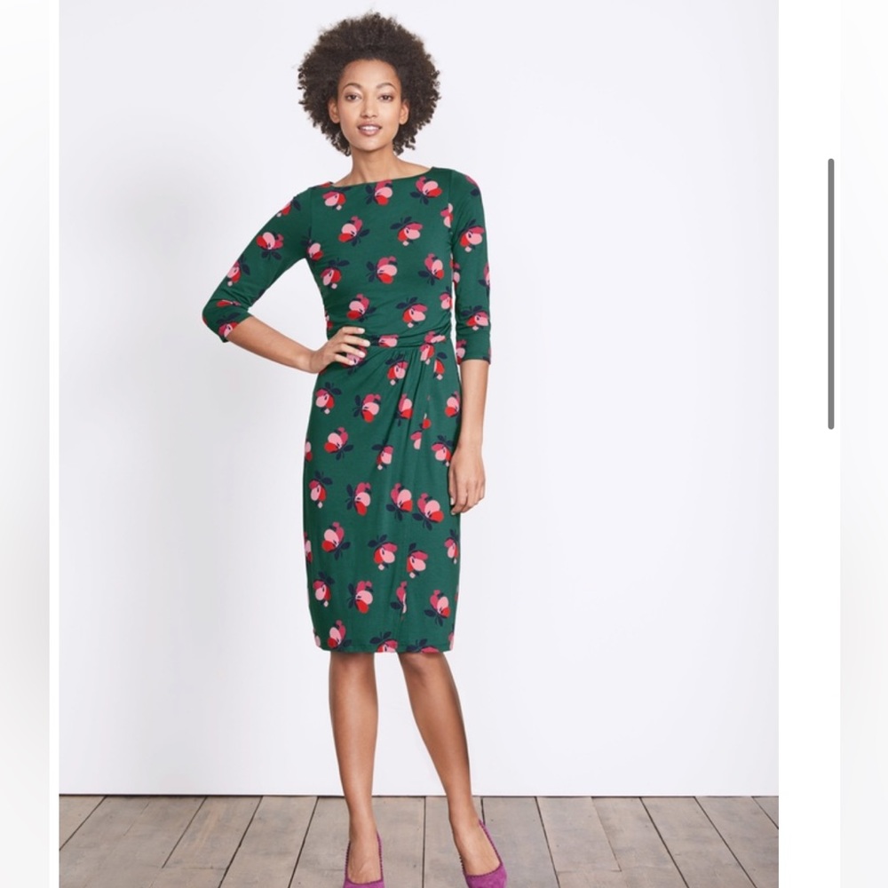 Boden Lotti Floral Ruched Jersey Dress